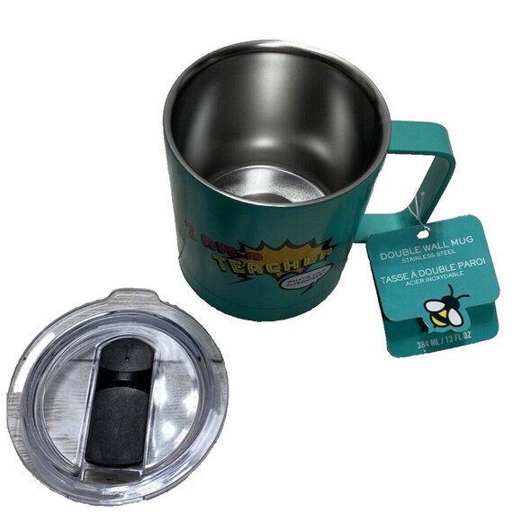I Am A Teacher Coffee Mug, Blue Stainless Steel Double Wall New Slight Scratches - Picture 3 of 10
